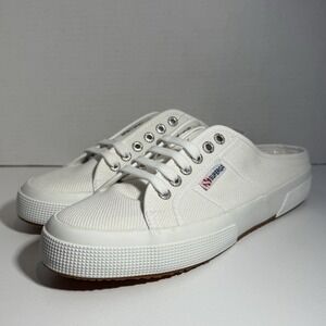 Superga Women's 2402 Mule, White Slip-On, Size 9.5M, Italian, Classic
